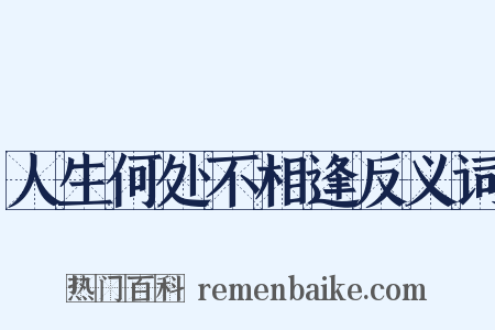 人生何处不相逢反义词是什么意思的图片